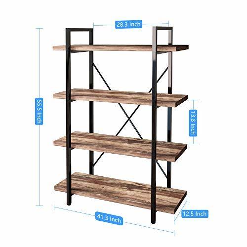 4-Tier Metal and Wood Bookshelf X6078