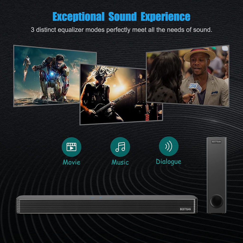 150W Wired & Wireless Bluetooth Sound Bar with Subwoofer T29492