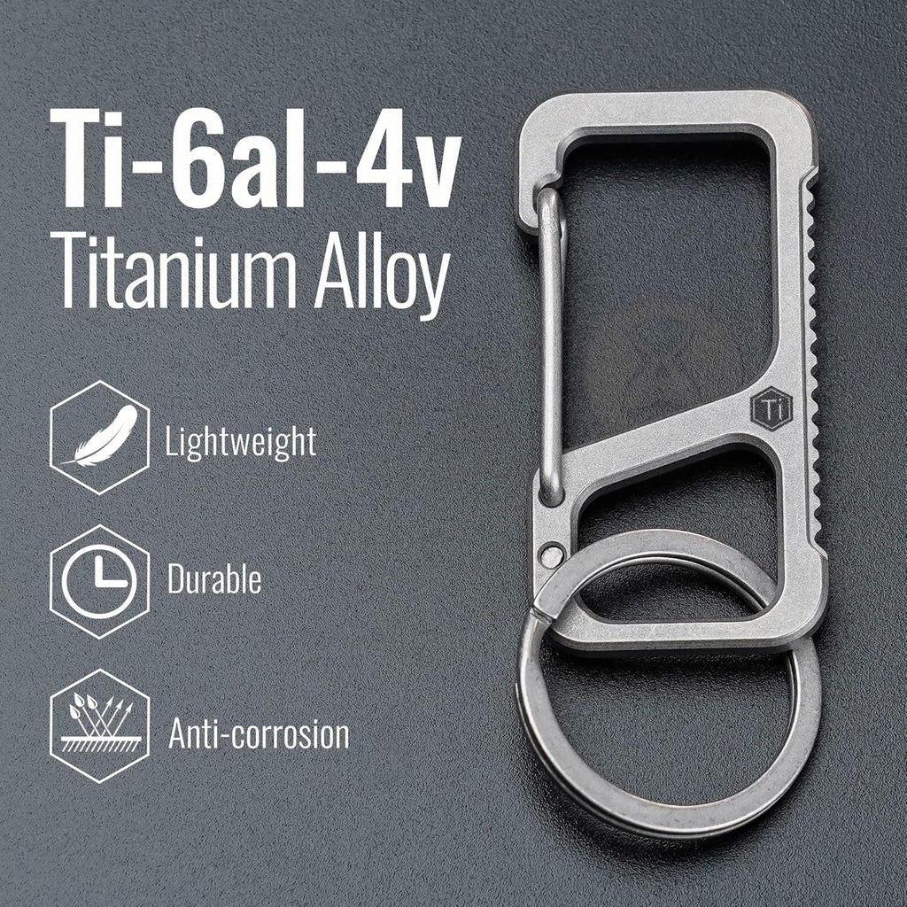 Keychain Carabiner Clip, Quick Release Titanium Key Holder, 2 inch Key Organizer T36715