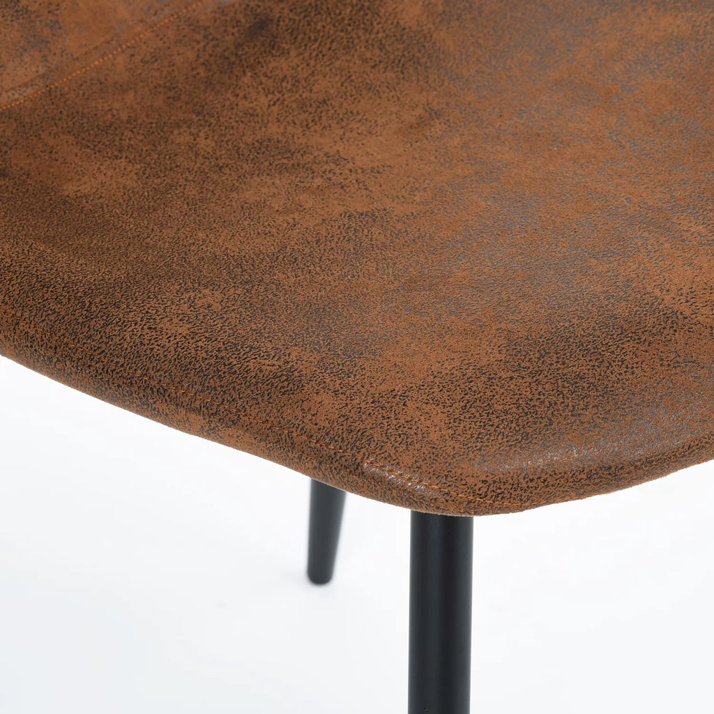 Set of 4 Suede Brown Velvet Chairs H3029