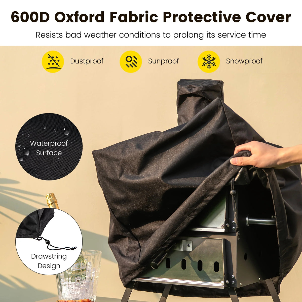 Wood Fired Pizza Oven with Waterproof Cover A3229