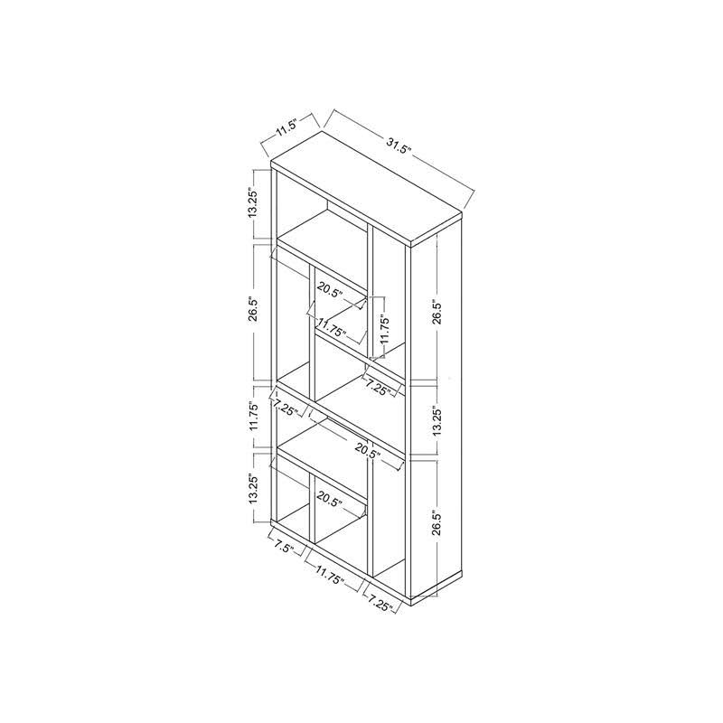 Cappuccino Wood 9-Shelf Bookcase P948977