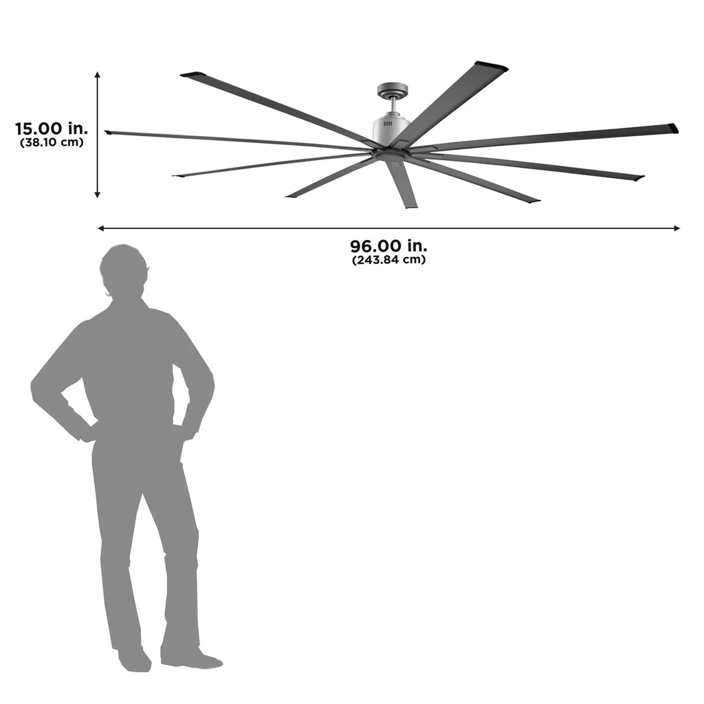 96" Industrial Ceiling Fan with Remote D8153