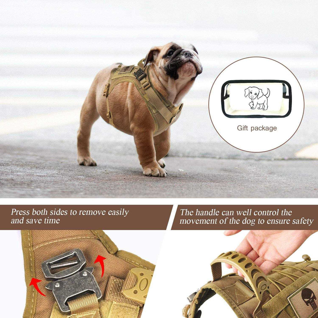 Tactical Service Dog Vest Harness with Rubber Handle & Metal S36378
