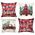 16x16 Inches Plaid Throw Pillow Covers Set of 4 L4658