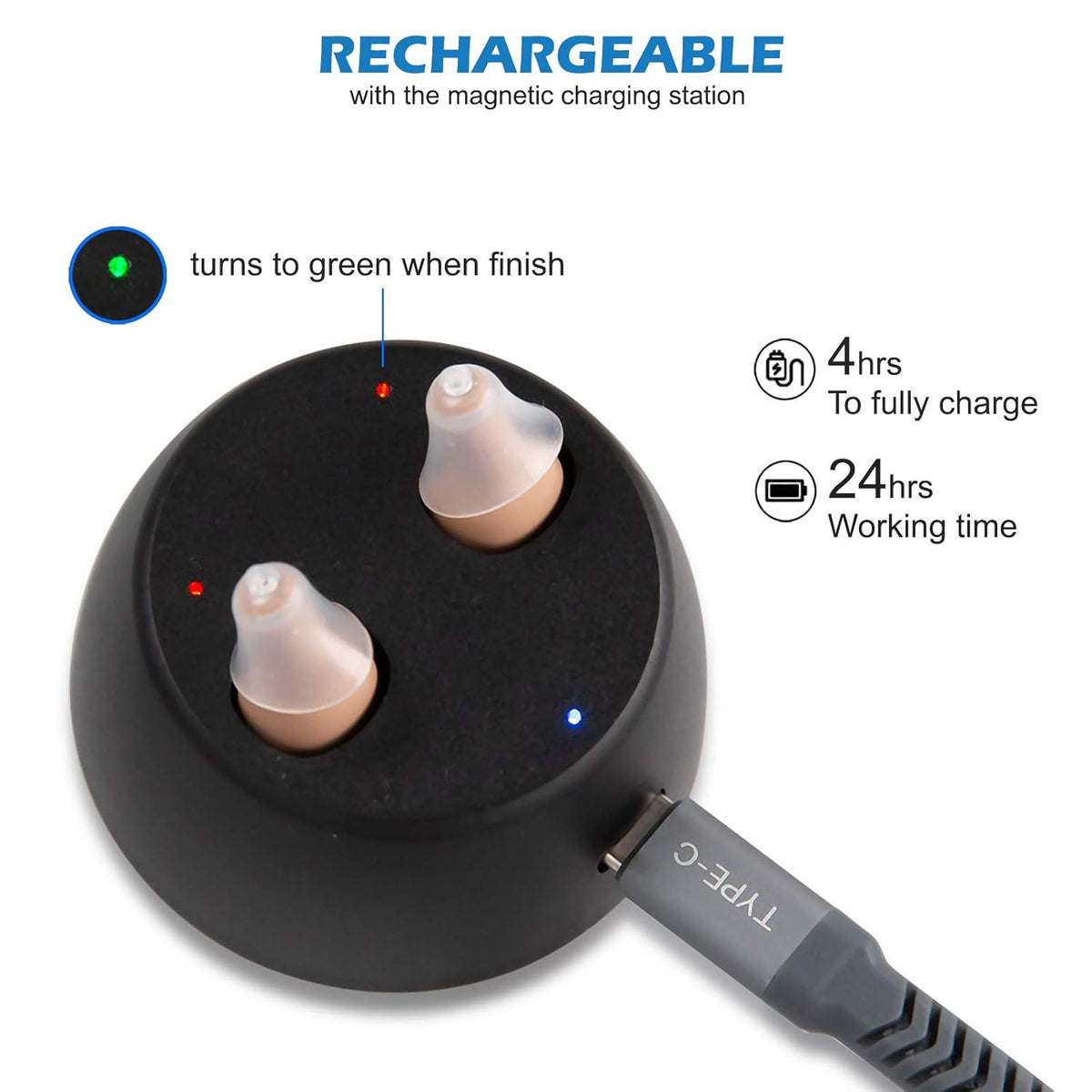 Rechargeable Hearing Amplifier Pair N8831