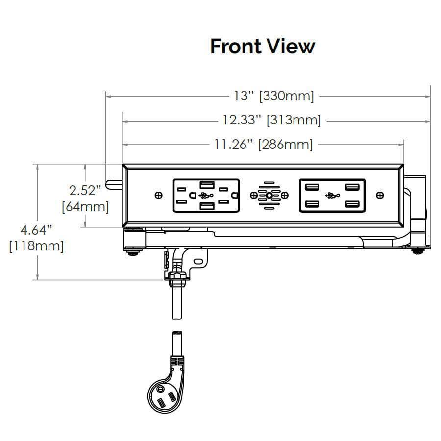 In-Drawer Outlet with 20 Amp AC Outlets USB-C and USB-A Ports White J378182