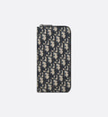 Long Zipped Wallet Beige and Black Oblique Jacquard R442609