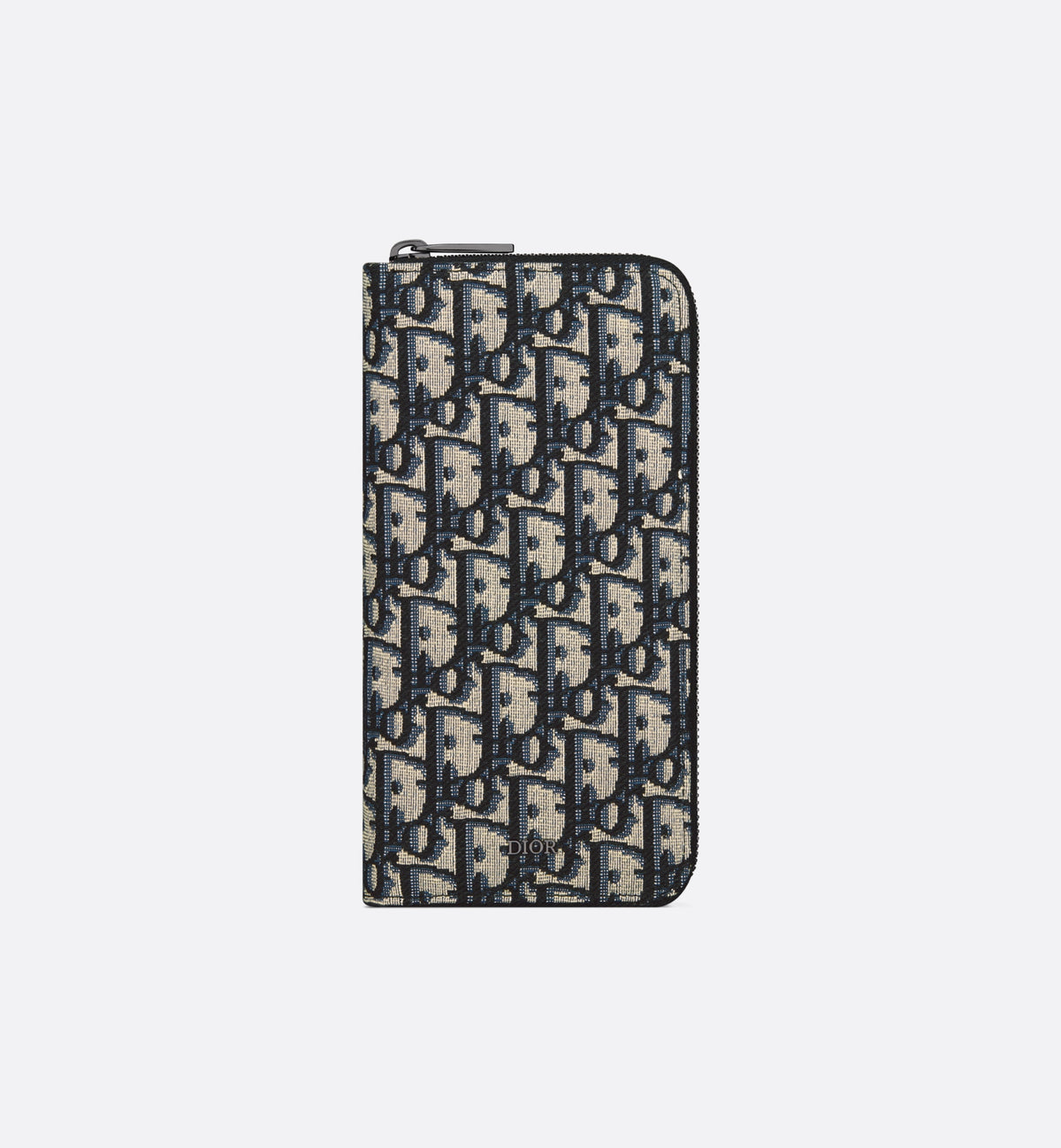 Long Zipped Wallet Beige and Black Oblique Jacquard R442609