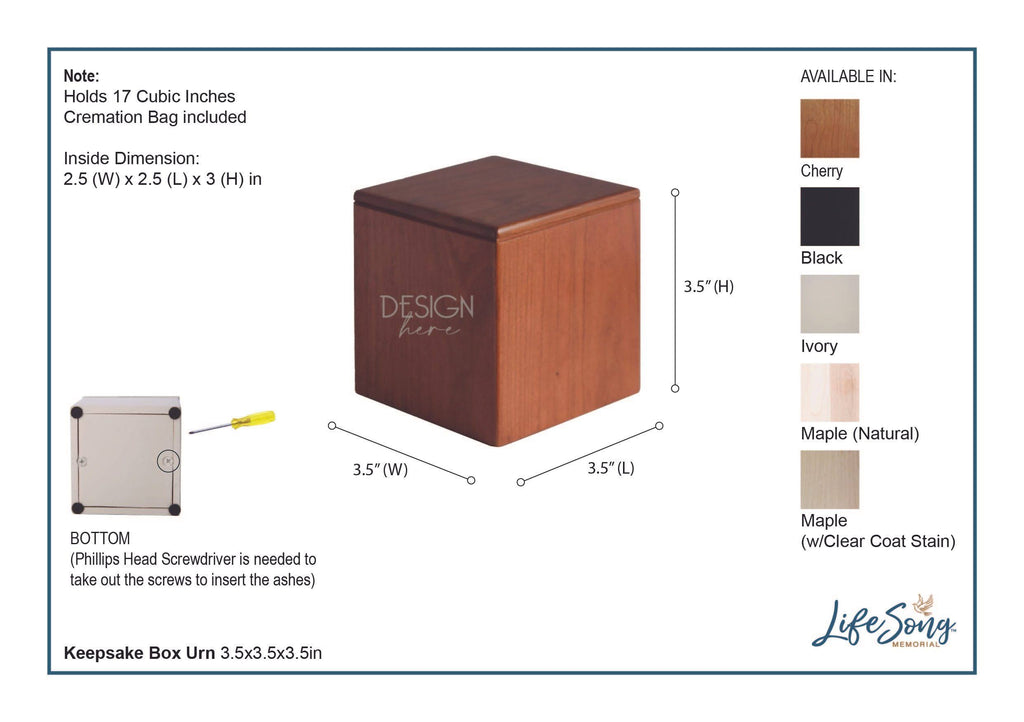 Small Cremation Urn Keepsake Box R60440