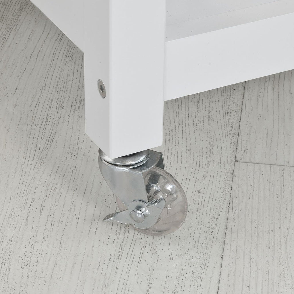 Kitchen Storage Trolley with Rubber Wood & Marble Top L7464