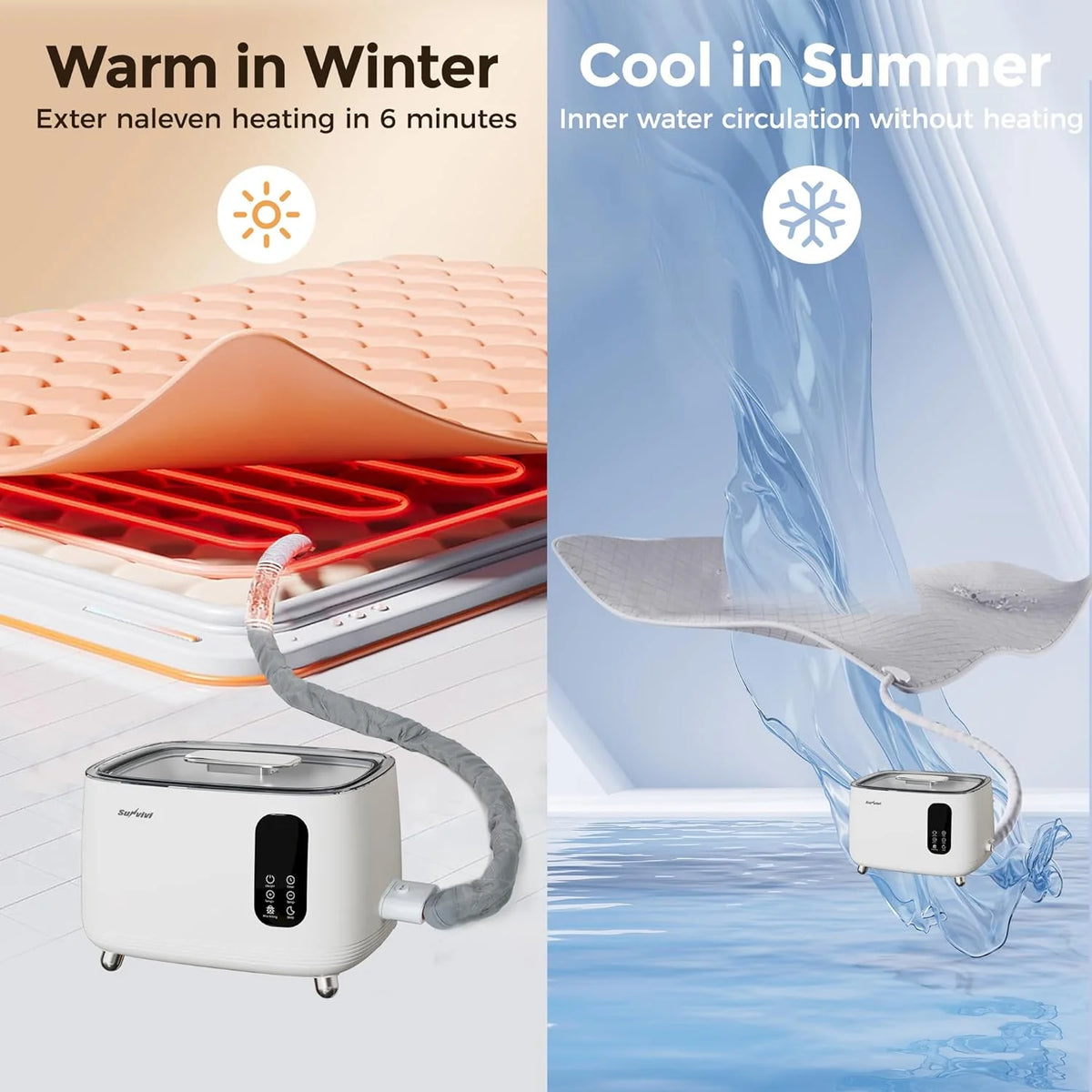 Water Heated Mattress Pad, 77" x 57" Machine Washable B80528