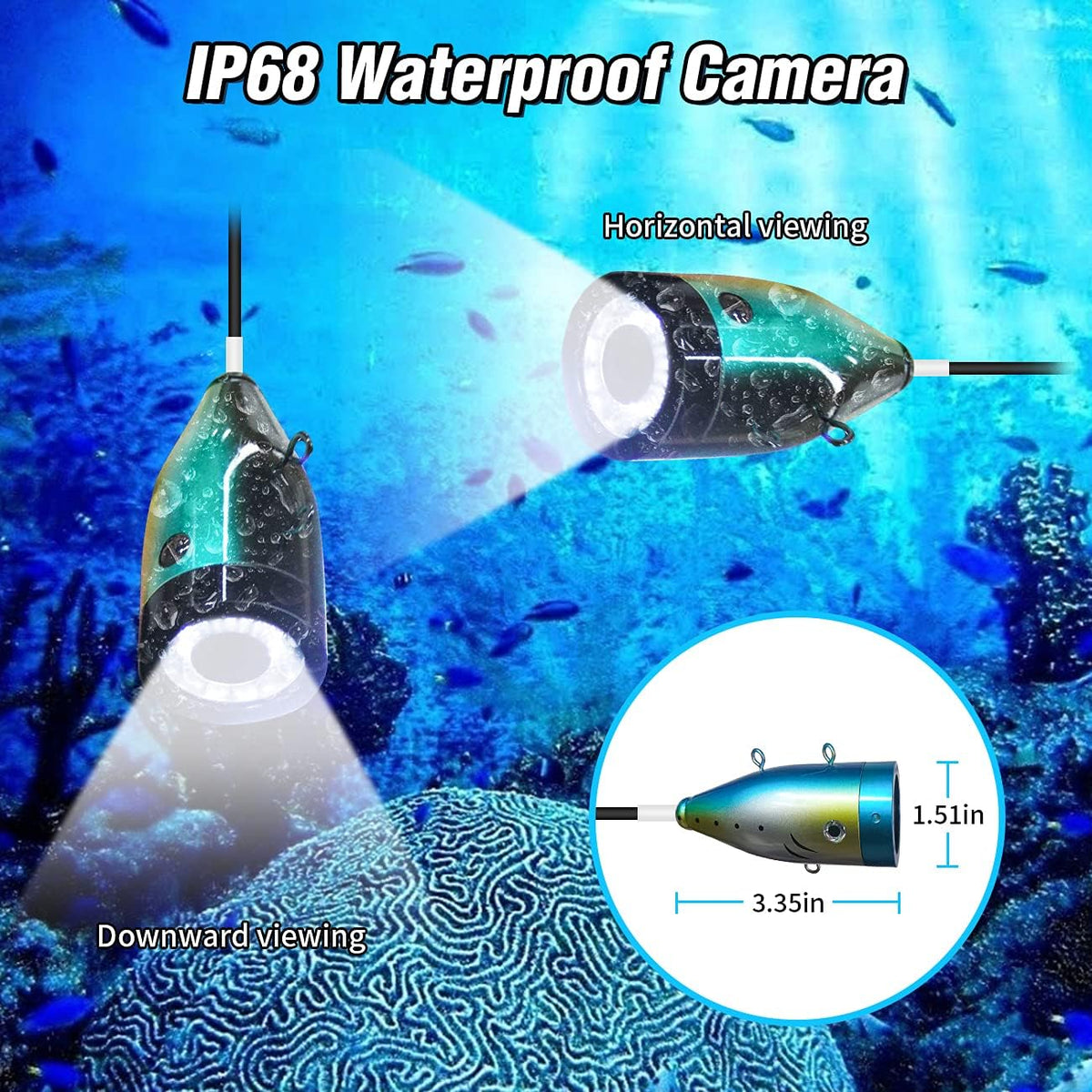 Underwater Fishing Camera with 30 Adjustable LEDs and 7inch 1080P IPS Monitor E934