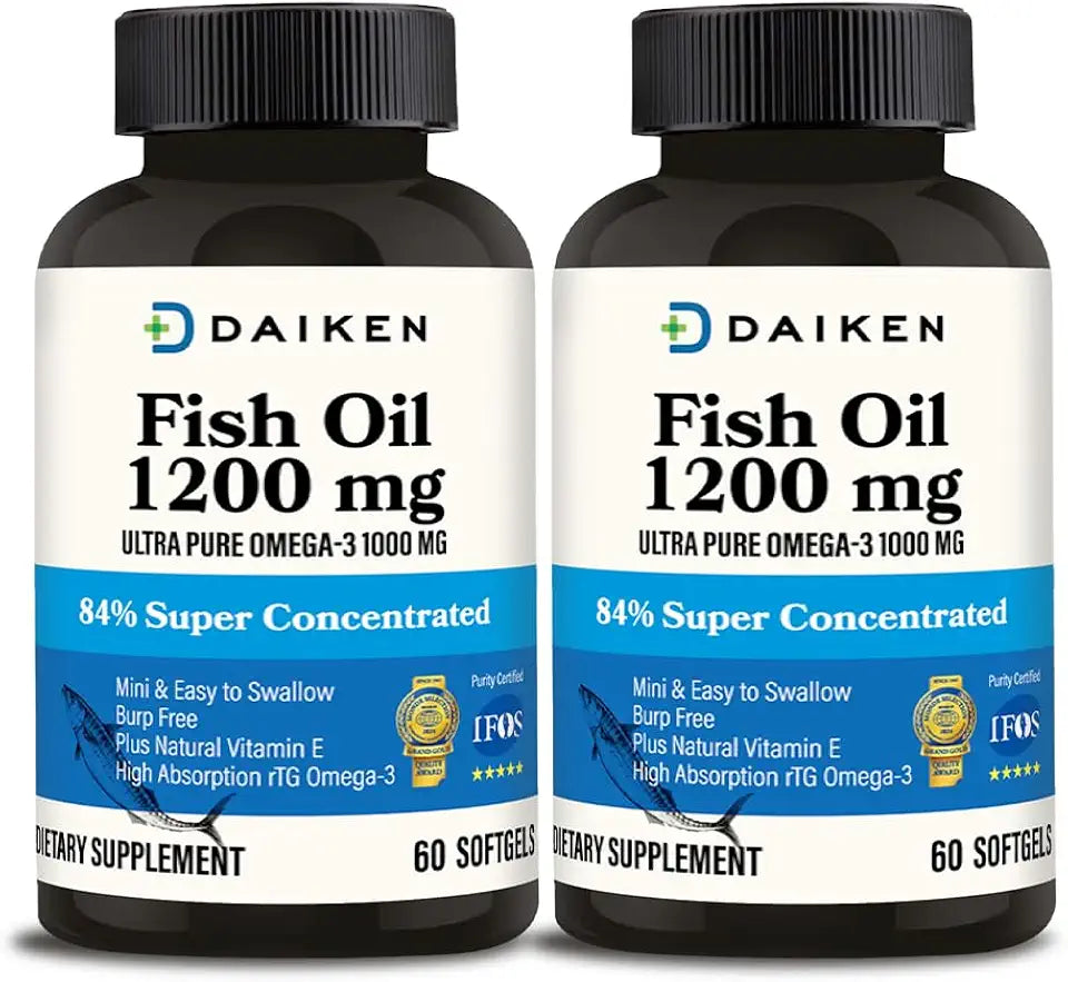 Mini Fish Oil 1200 mg rTG Omega 3 60 Softgels F4369
