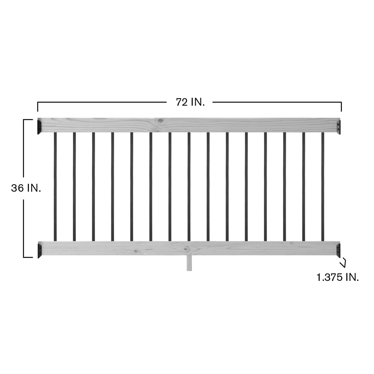 6 ft. Pressure-Treated Wood Railing Kit with Square Aluminum Balusters Z158446