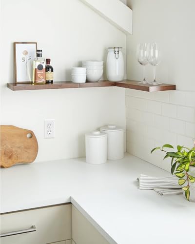 Black Set of 3 16in Floating Wall Shelves B265