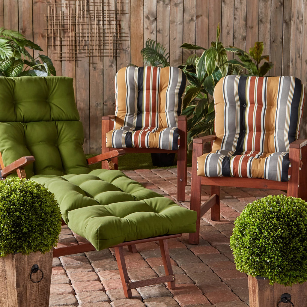 42 x 21 in. Outdoor Tufted Chair Cushion Set of 2 I383