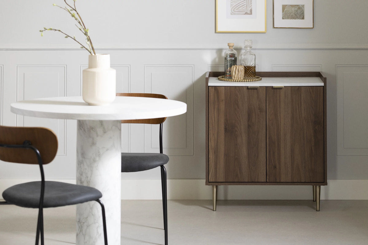 Mid-century Glam 2-Door Storage Cabinet F7243