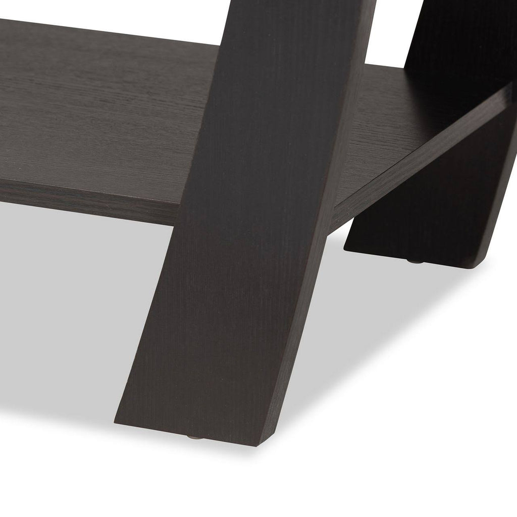 Dark Brown Wood 2-Drawer Console Table Y59109
