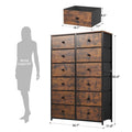 Black 12 Drawer Fabric Dresser N880