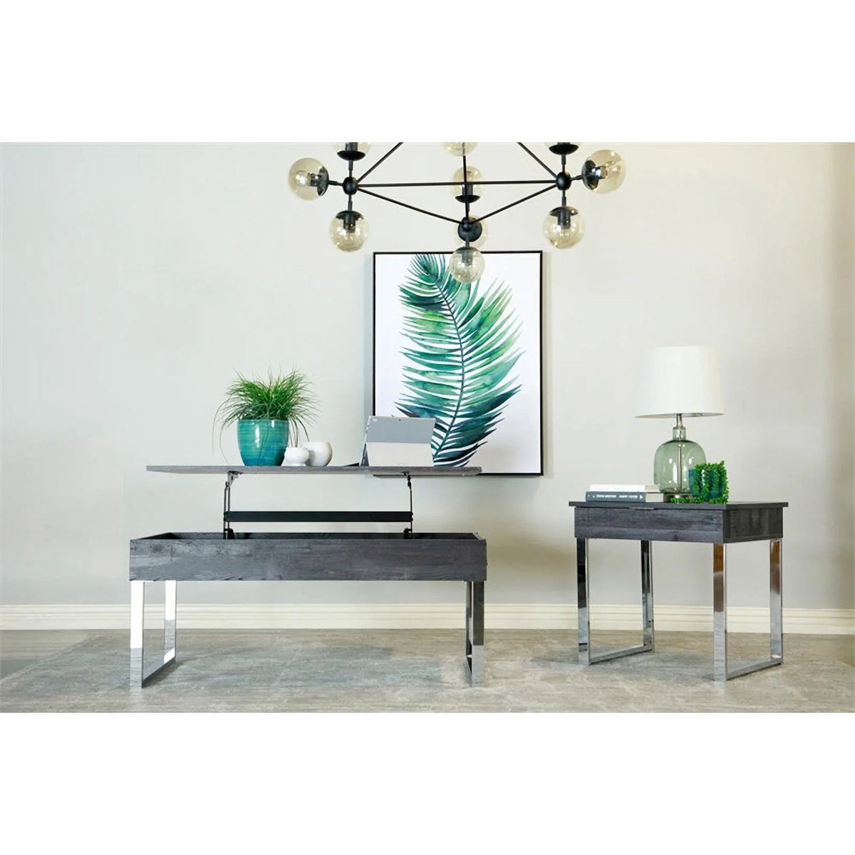 1 Drawer Square Wood End Table X858