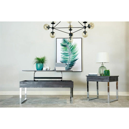 1 Drawer Square Wood End Table X858
