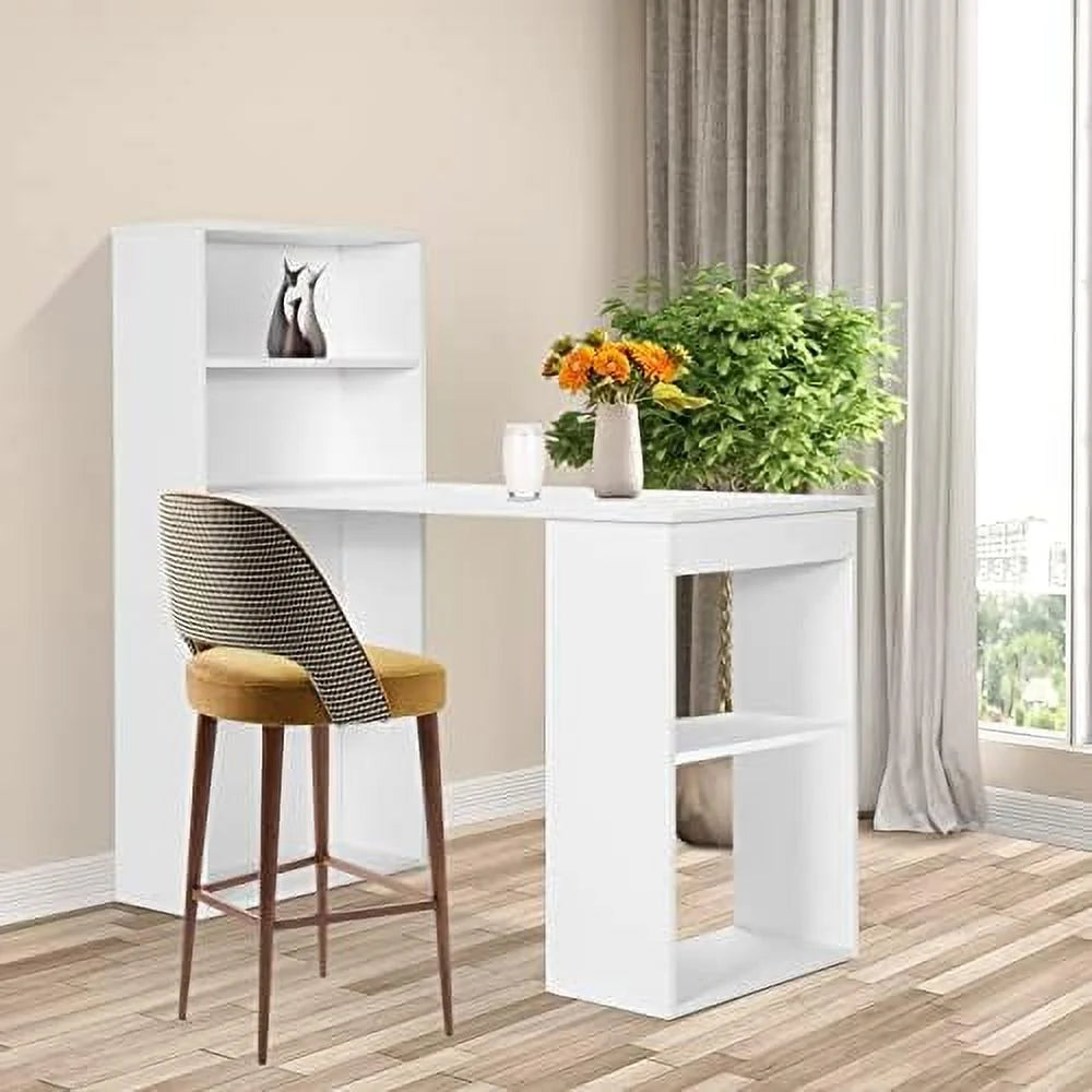 Black Computer Desk with Bookcase and CPU Stand T98111