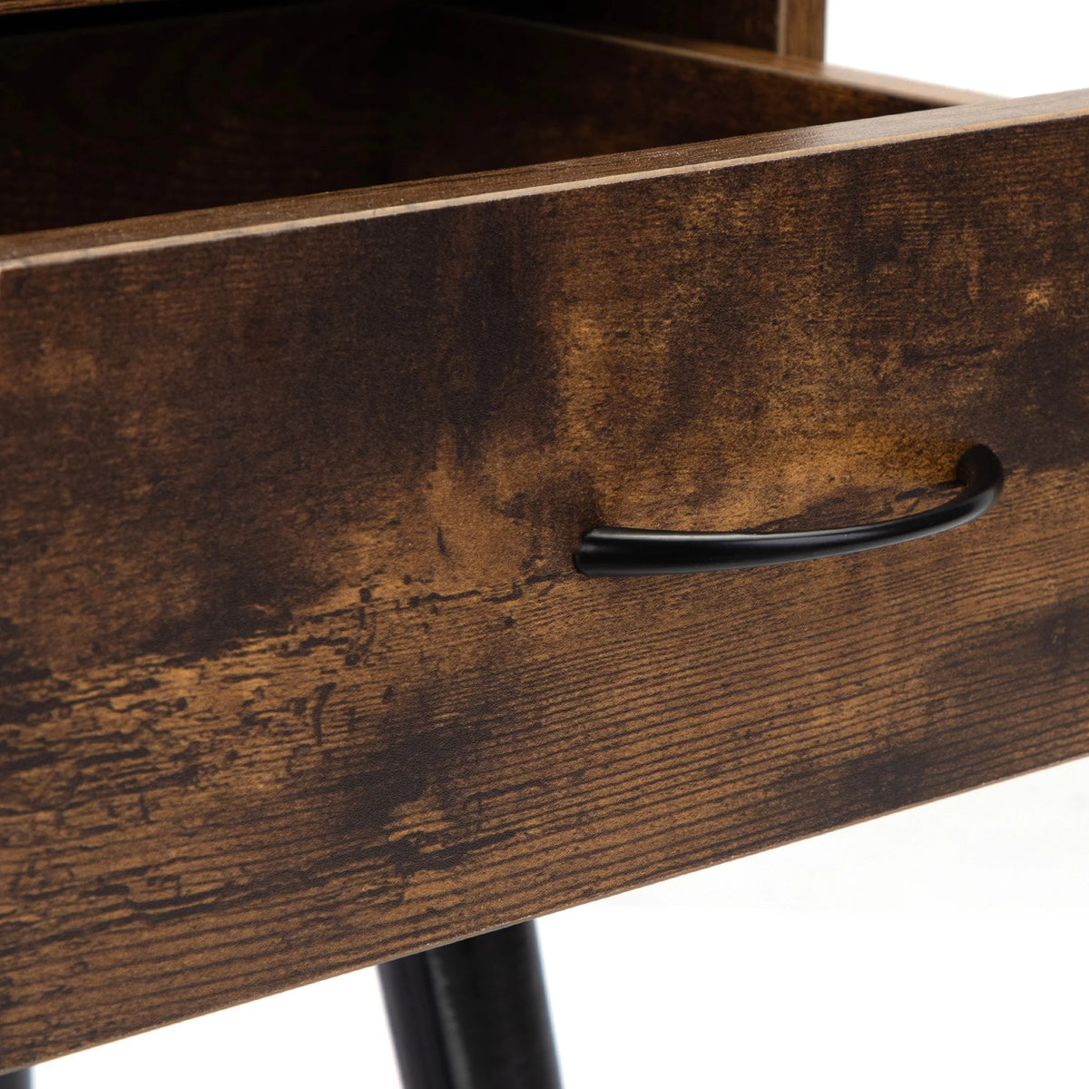Rustic Brown Solid Wood End Table with Drawers M148841