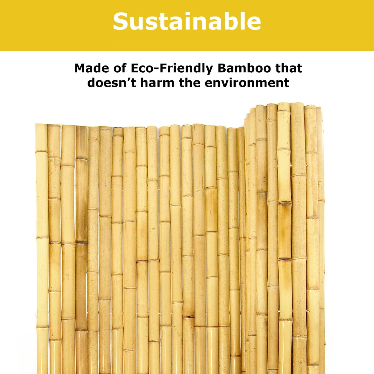 Natural Bamboo Fencing Garden Screen Rolled Fence Panel 3/4 D x 4' H x 8' L O195160