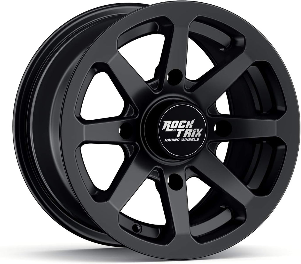 12x7 Matte Black ATV Wheels Set of 4 K111