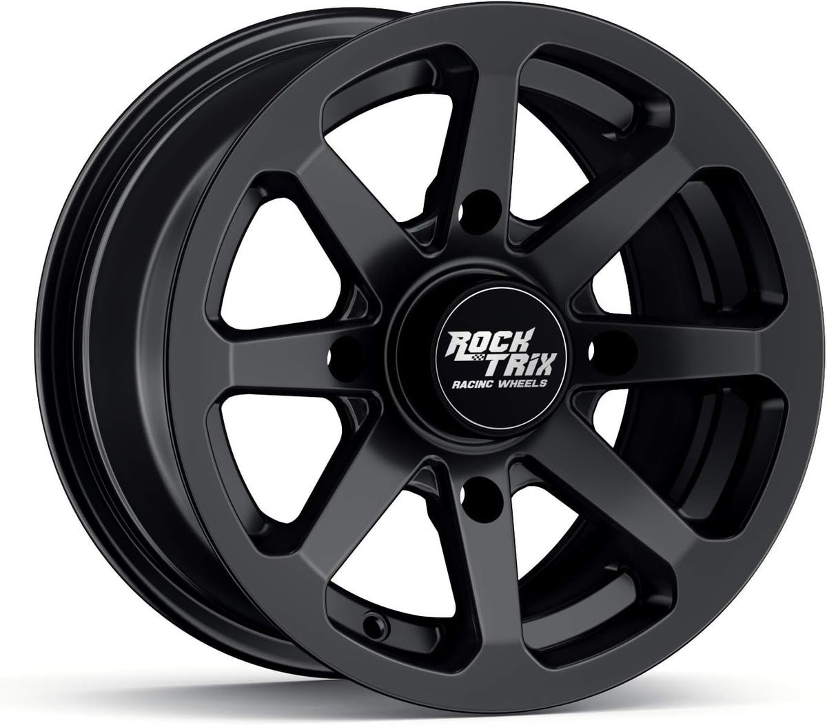12x7 Matte Black ATV Wheels Set of 4 K111