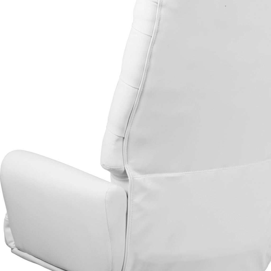 White High Back Tufted Faux Leather Swivel Office Chair P69532