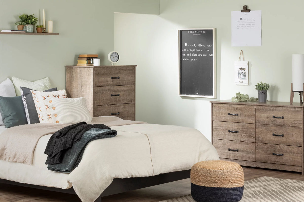 5 Drawer Weathered Oak Dresser E225