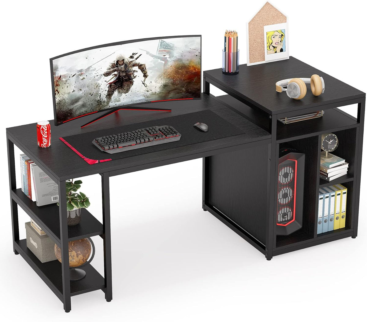 Black Computer Desk with Storage Shelf I37256
