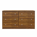 Brown Oak 6 Drawer Wide Dresser B893
