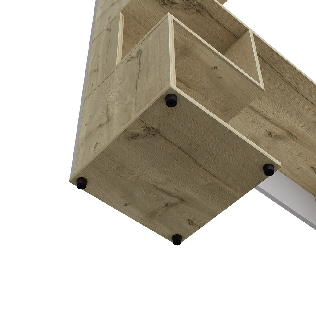 Light Oak White Computer Desk with Storage Shelves G6388
