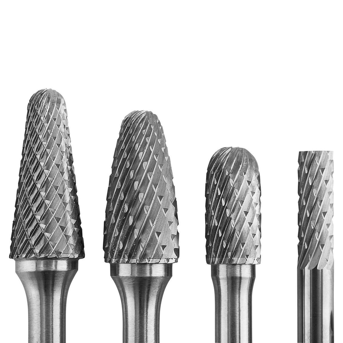 2 in. Double-Cut Solid Carbide Burrs, 4-Piece Z670