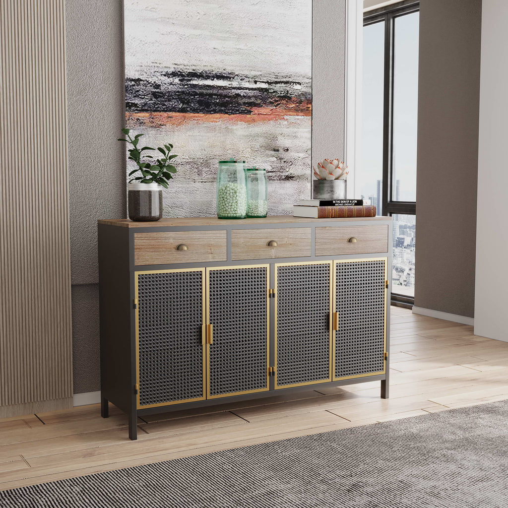 47.64" Wide 2 Doors 3 Drawer Sideboard Storage Cabinet J66430