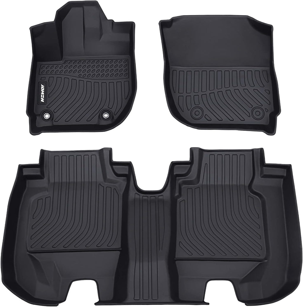 All Weather Floor Mats 2 Row Front & Rear TPE Car Floor Liner Black H54987