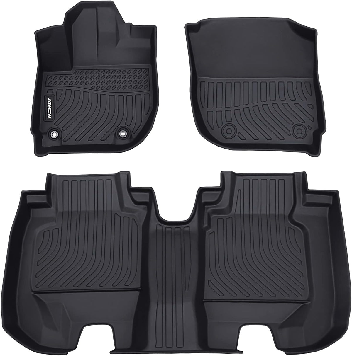All Weather Floor Mats 2 Row Front & Rear TPE Car Floor Liner Black H54987