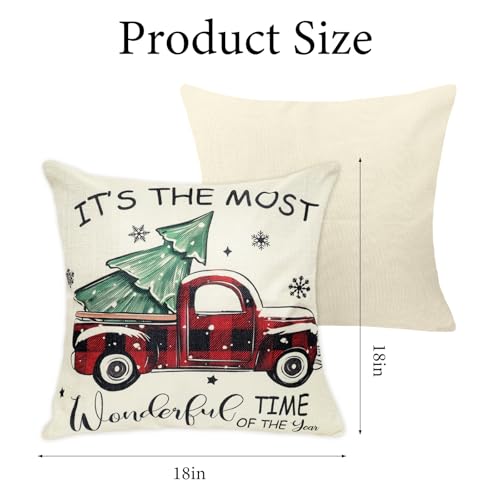 16x16 Inches Plaid Throw Pillow Covers Set of 4 L4658