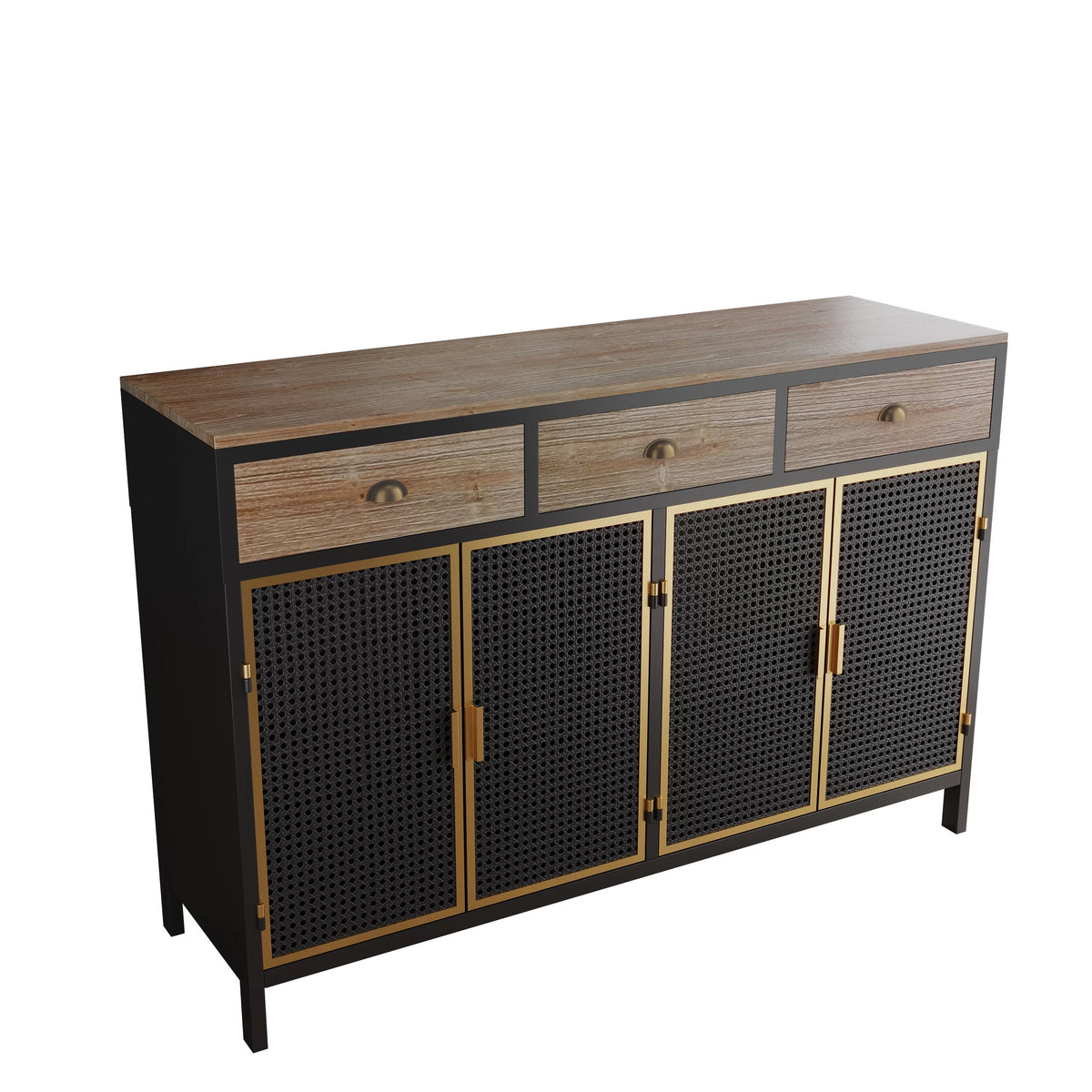 47.64" Wide 2 Doors 3 Drawer Sideboard Storage Cabinet J66430