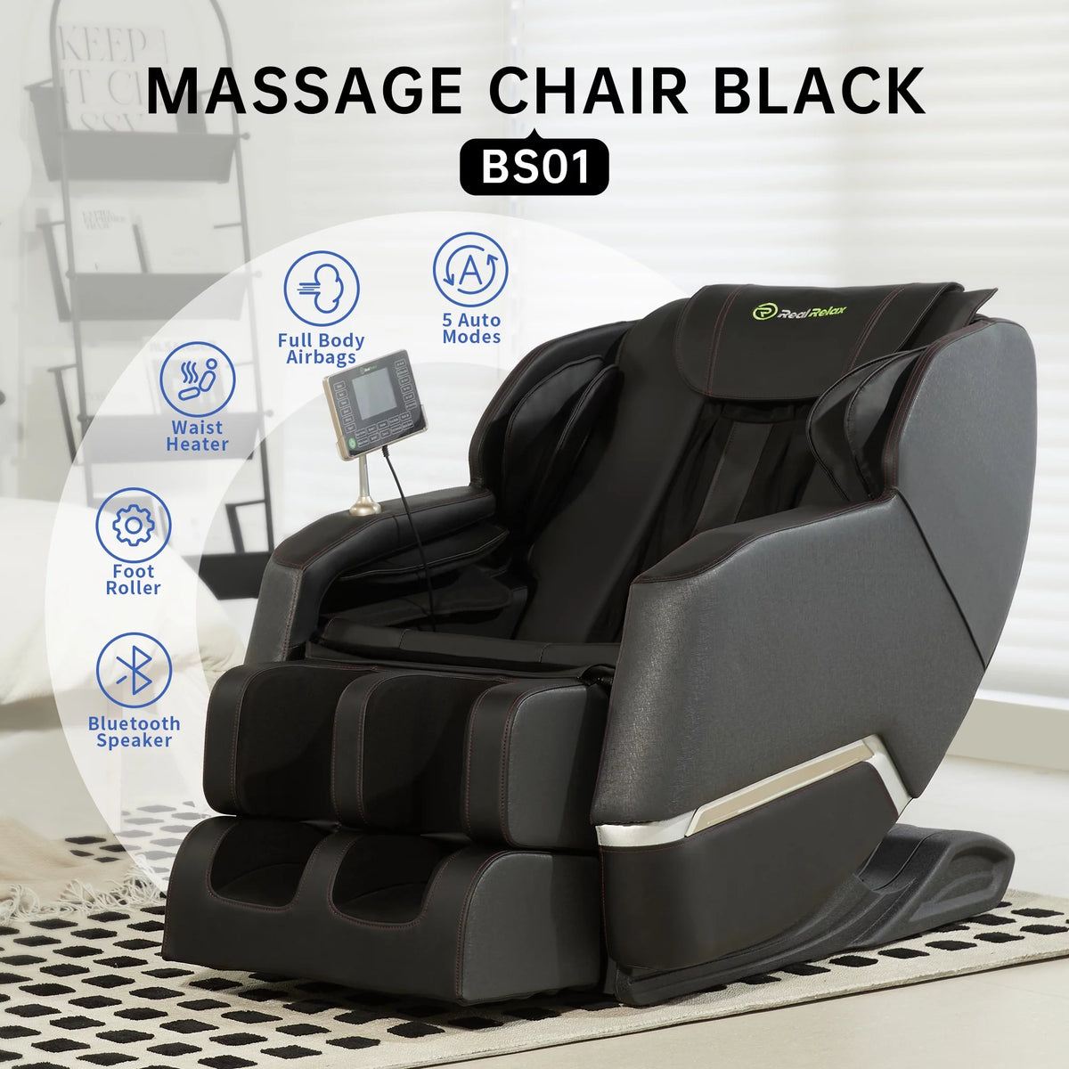 Black Full Body Zero Gravity Electric Massage Chair K959