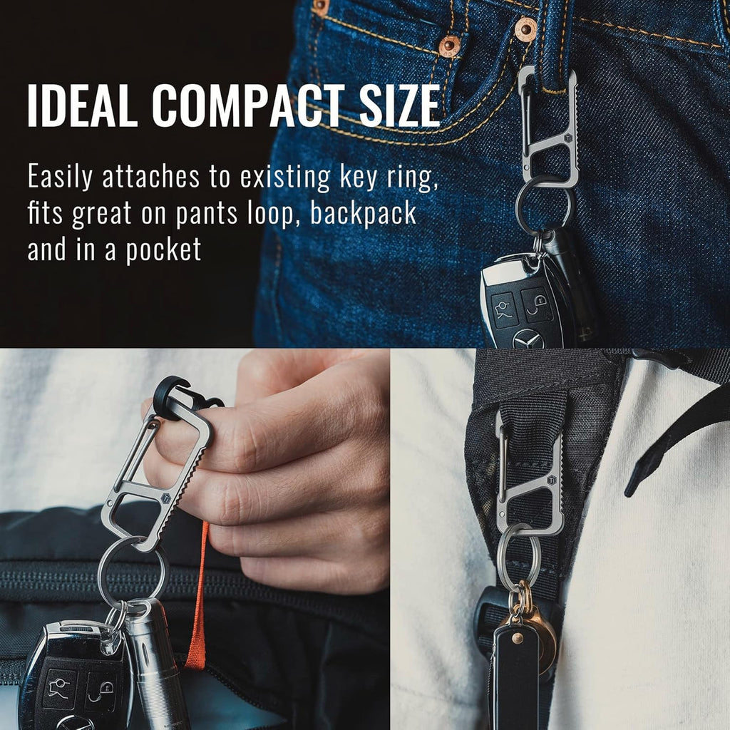 Keychain Carabiner Clip, Quick Release Titanium Key Holder, 2 inch Key Organizer T36715
