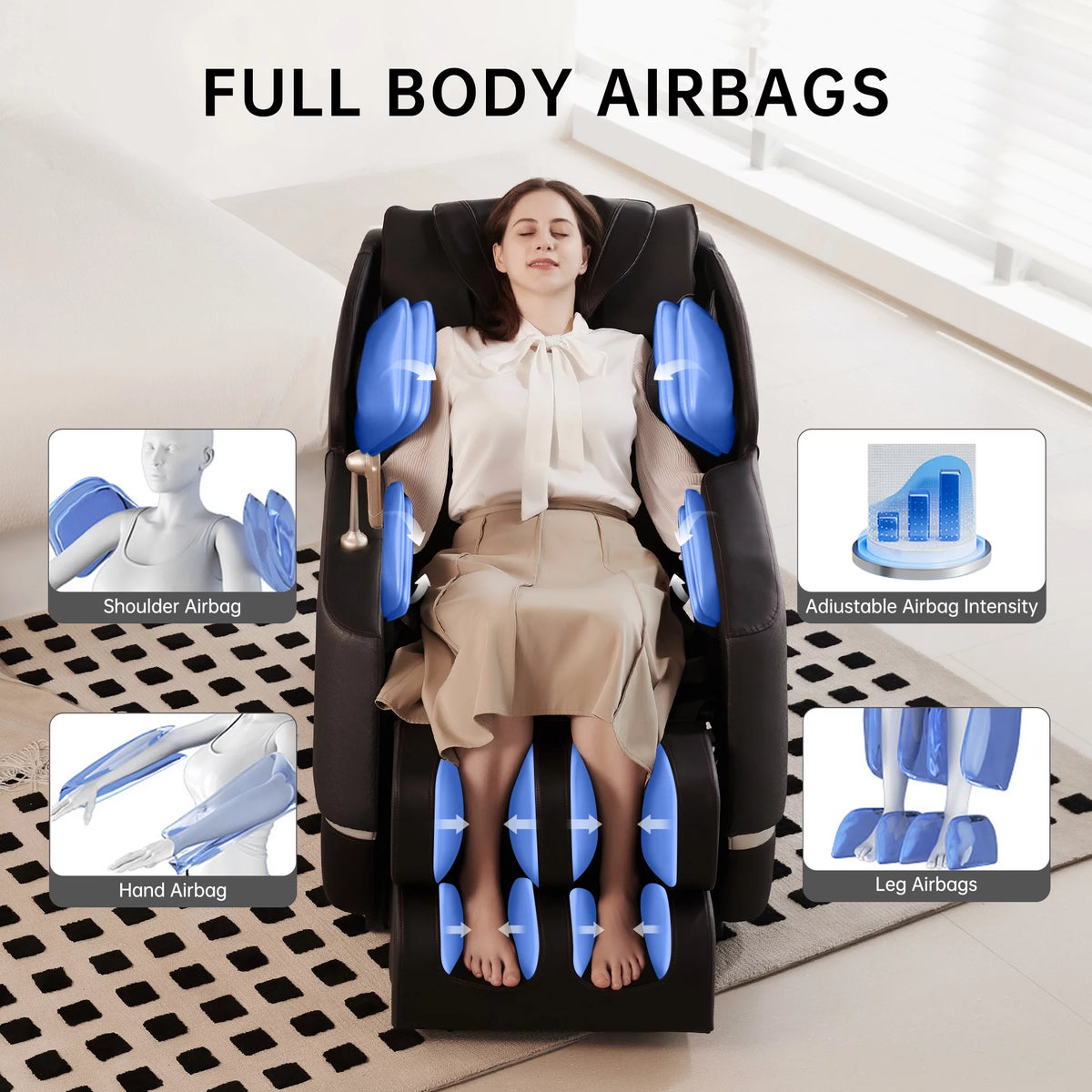 Black Full Body Zero Gravity Electric Massage Chair K959
