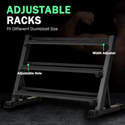 Heavy Duty Steel 3-Tier Dumbbell Rack 1100 LBS Capacity Z336