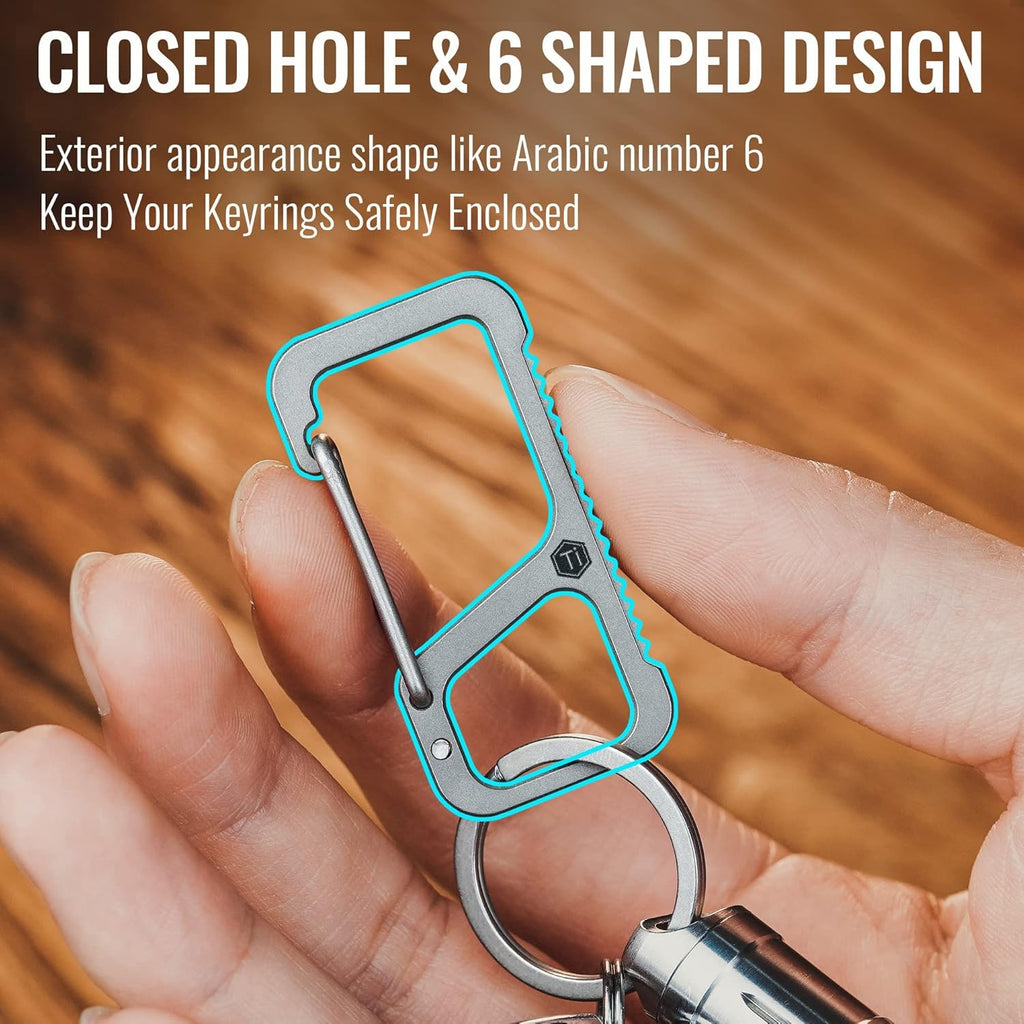 Keychain Carabiner Clip, Quick Release Titanium Key Holder, 2 inch Key Organizer T36715