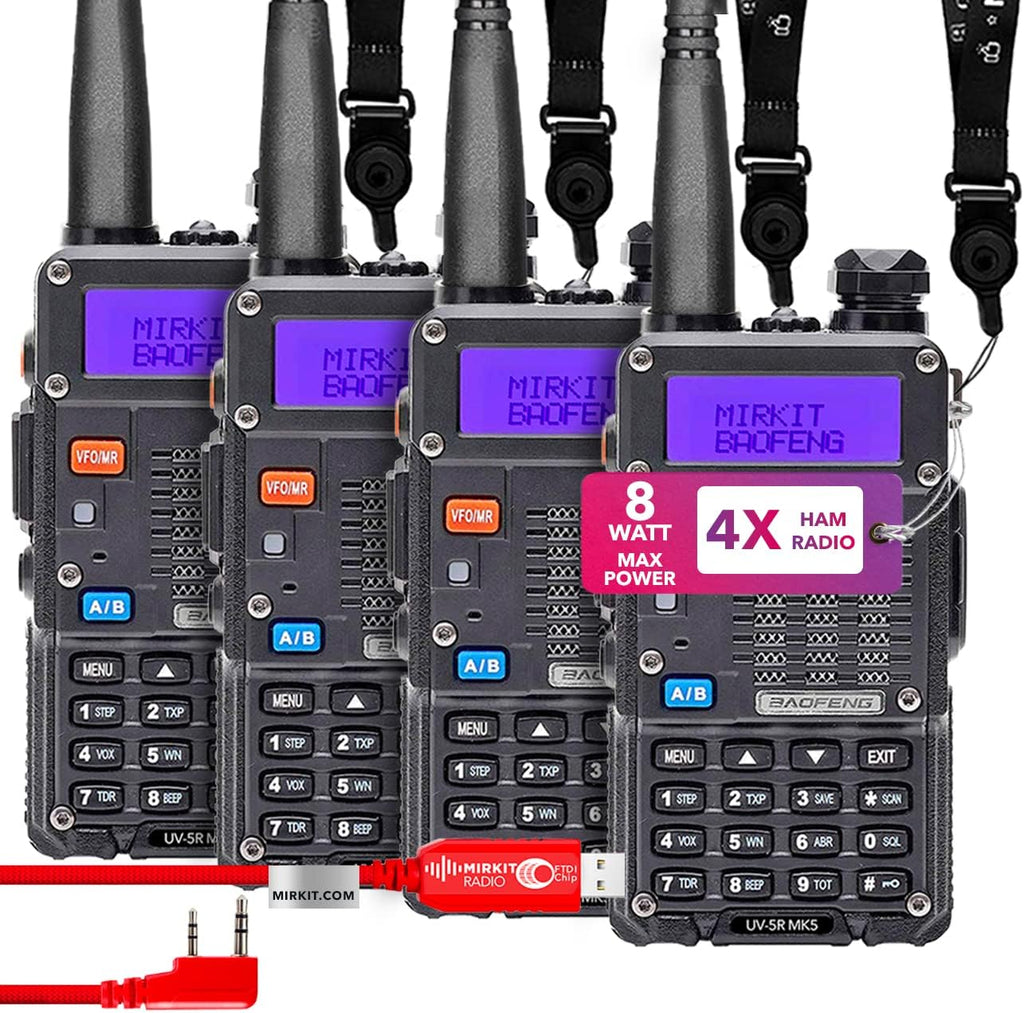 2X 8 Watt Max Power Ham Radios with 1800 mAh Li-ion Battery and Programming Cable I878