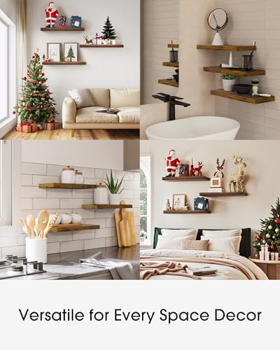 Black Set of 3 16in Floating Wall Shelves B265
