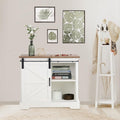 White Storage Chest with Sliding Barn Door O689401